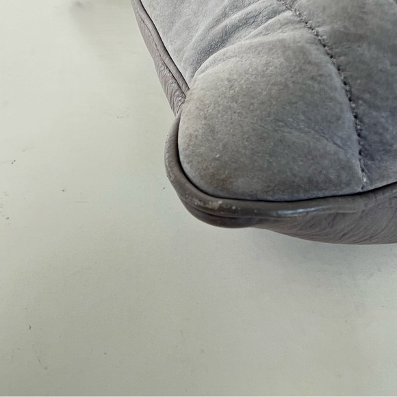 MARC by MARC JACOBS Tread Lightly Grey Leather Suede Crossbody Shoulder Hobo Bag - Picture 15 of 16